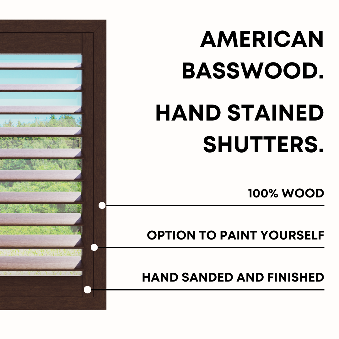 Stained Wood Plantation Shutter