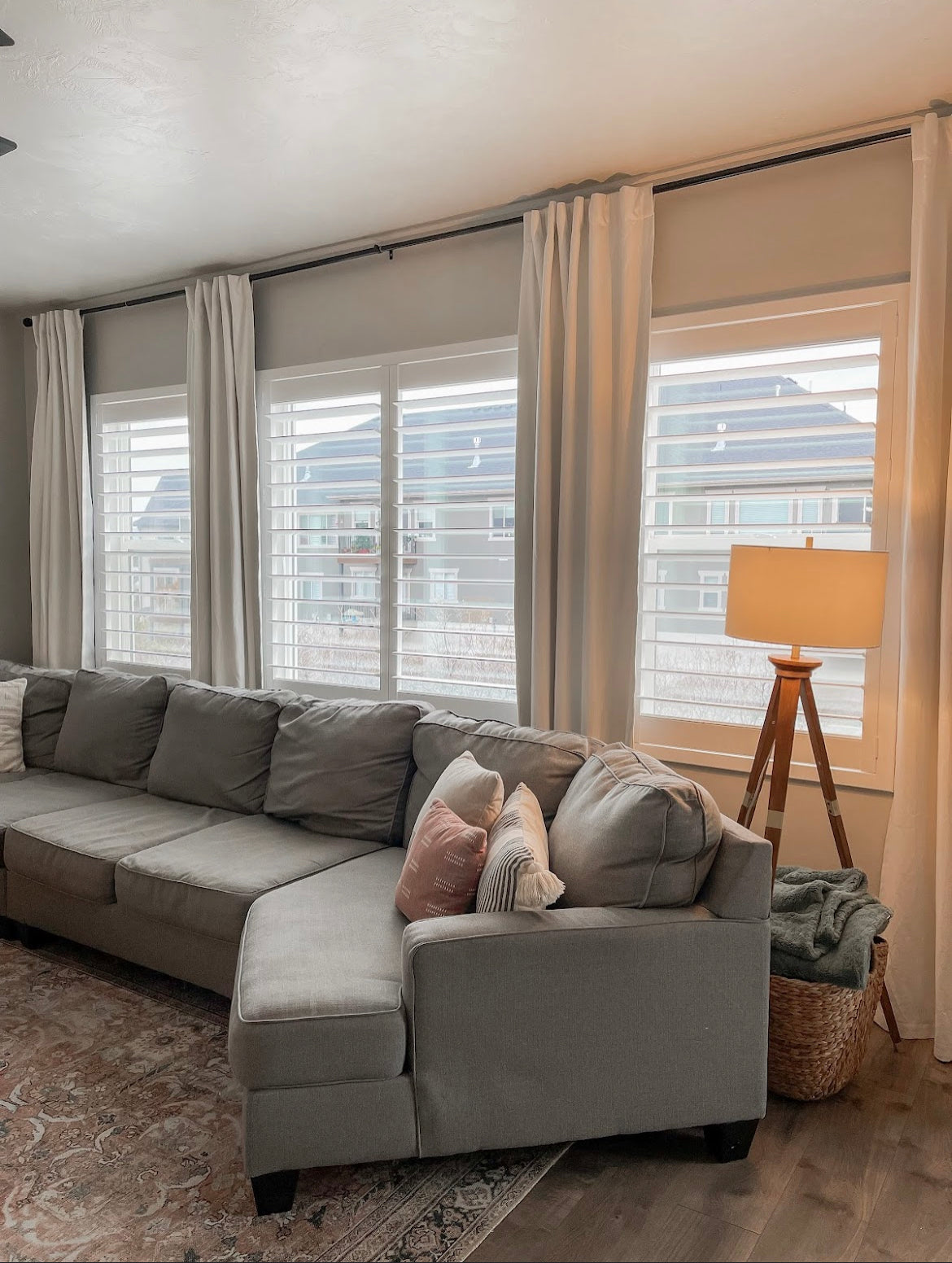 plantation shutters inside in a living room