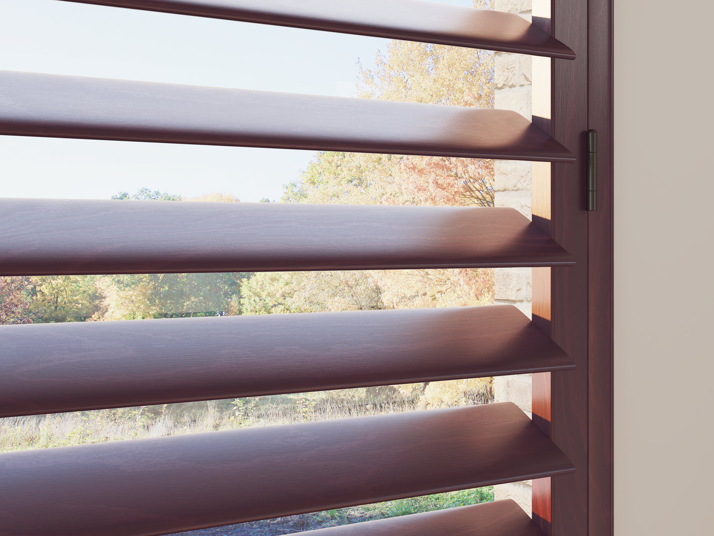 Stained Wood Plantation Shutter