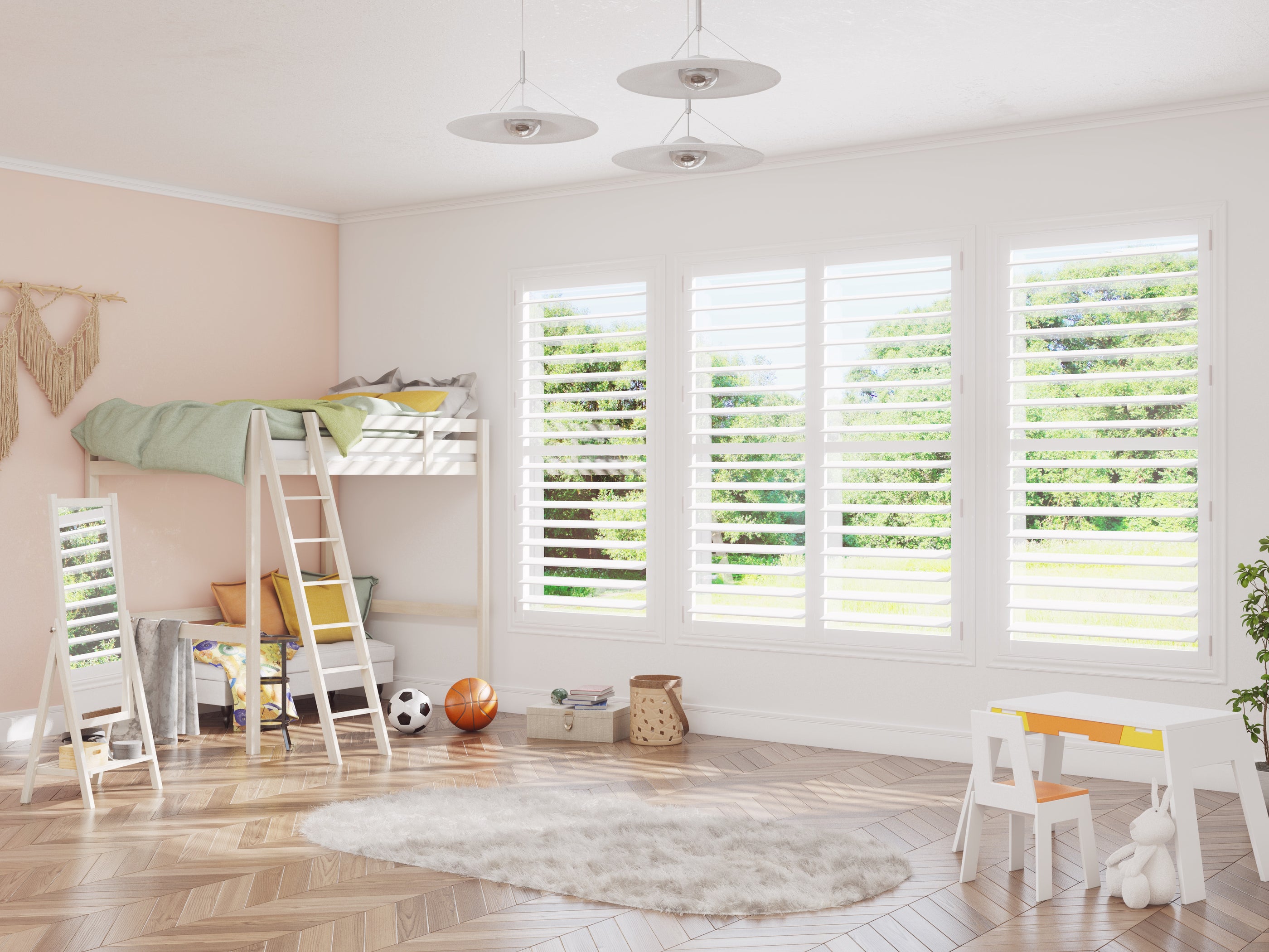 plantation shutters in a kids room