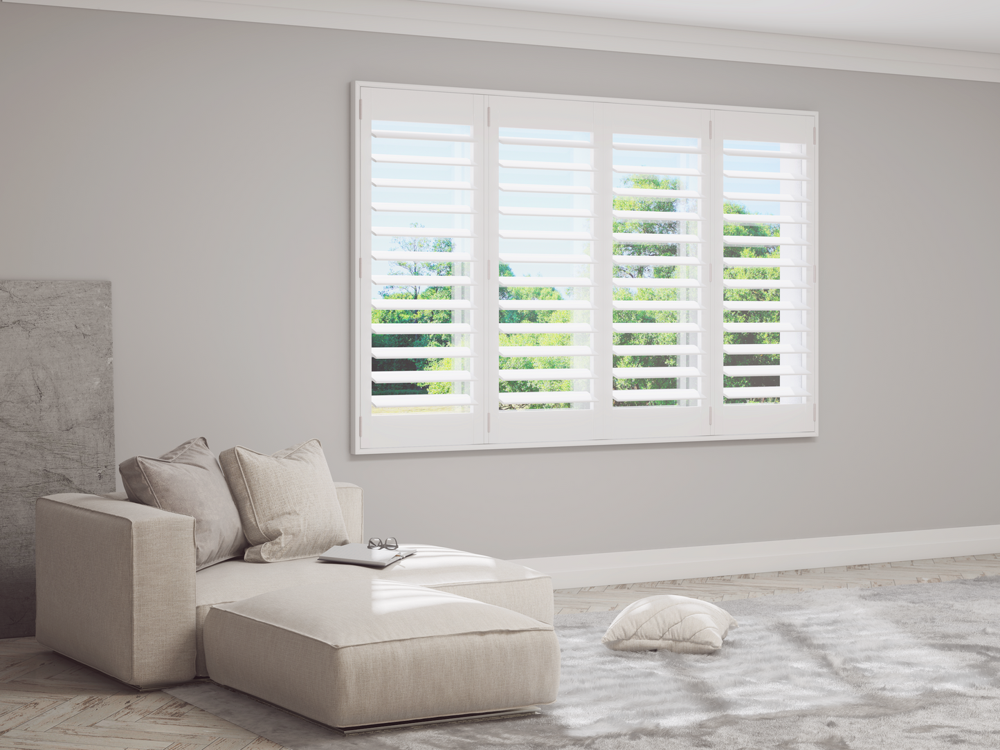 Painted Wood Plantation Shutter