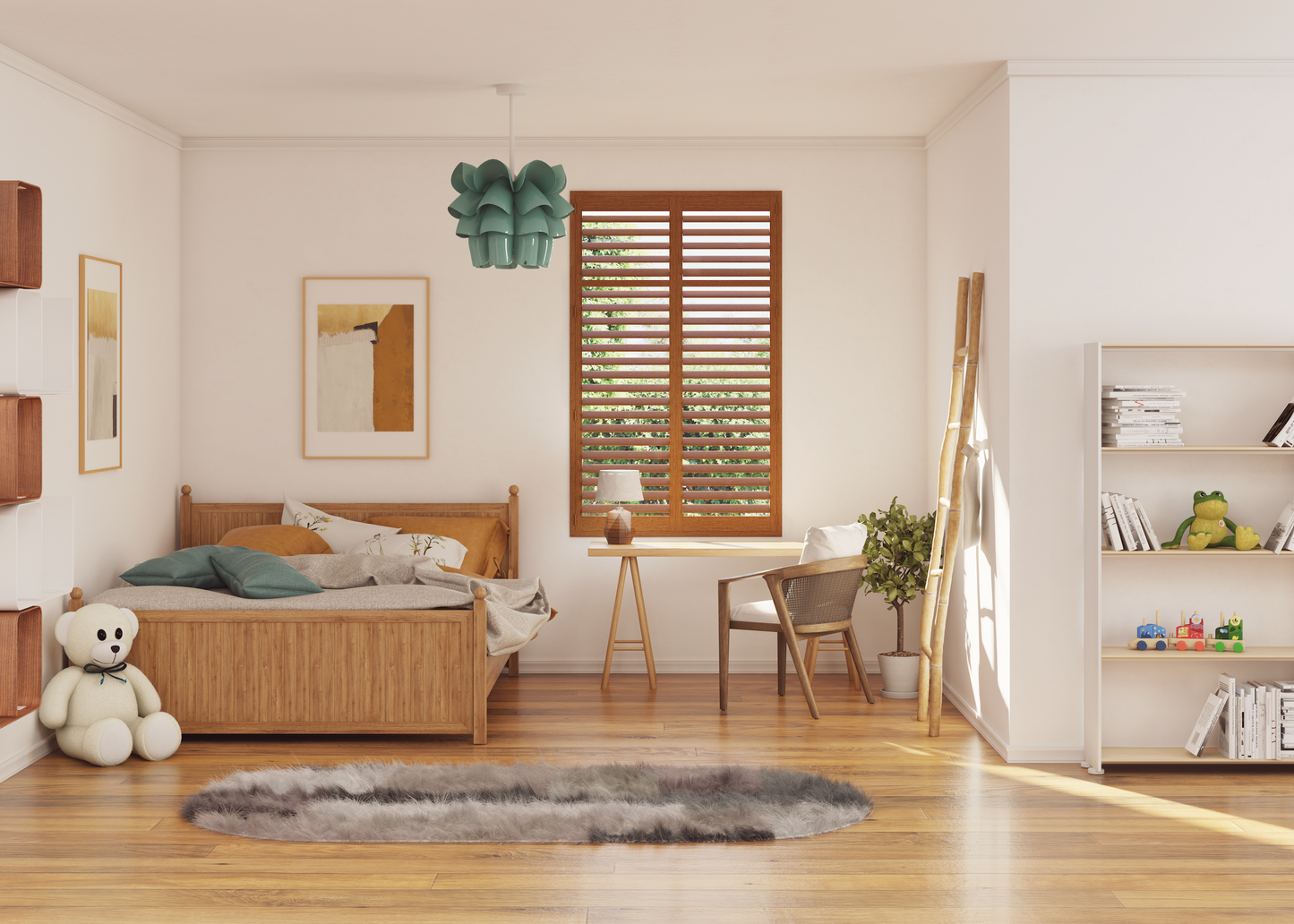 Stained Wood Plantation Shutter