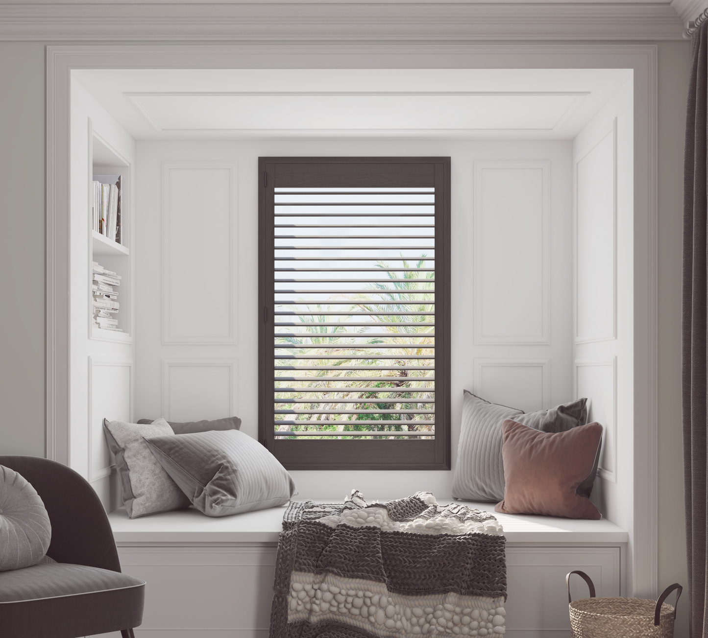 Stained Wood Plantation Shutter