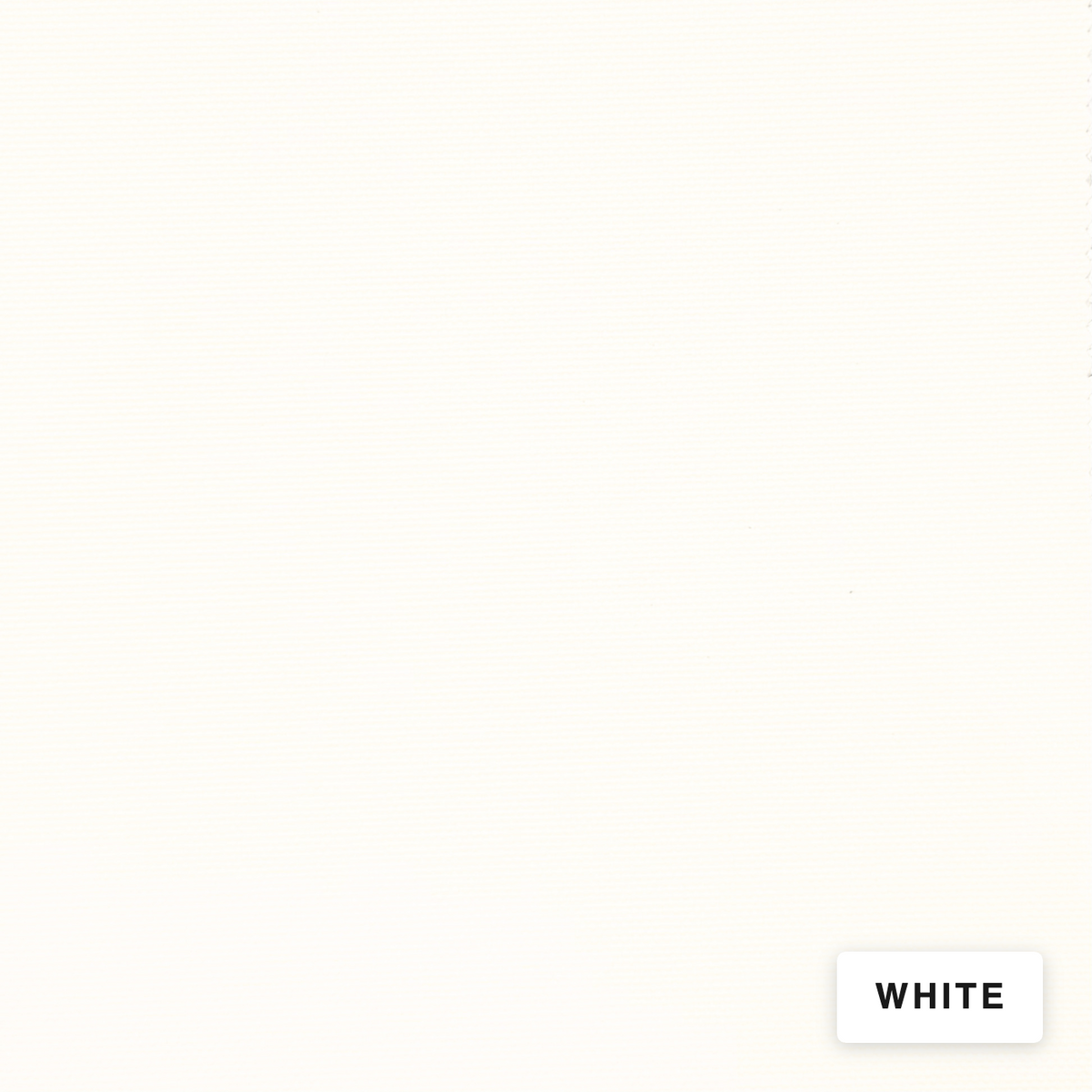A plain off-white color field with a small label in the bottom-right corner reading WHITE.