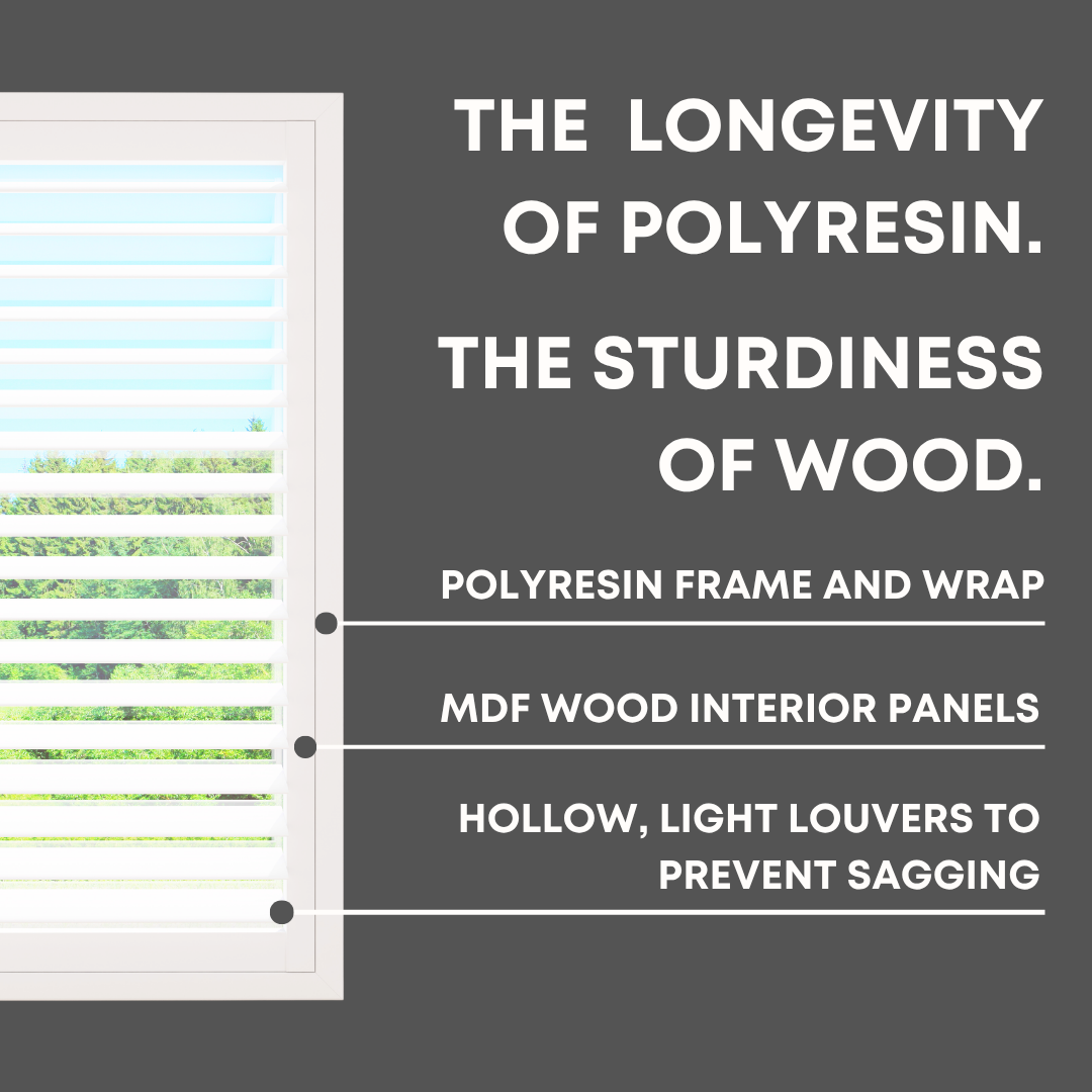Hybrid Wood French Door Plantation Shutter