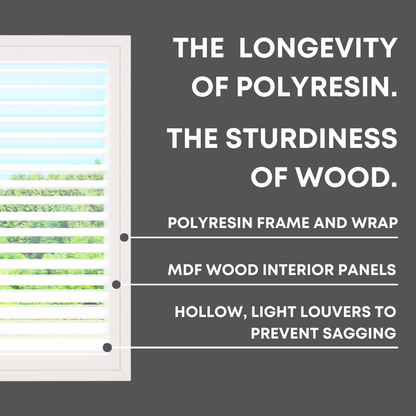 Hybrid Wood French Door Plantation Shutter