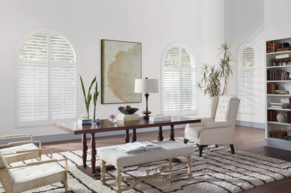 Painted Wood Arch Top Plantation Shutter
