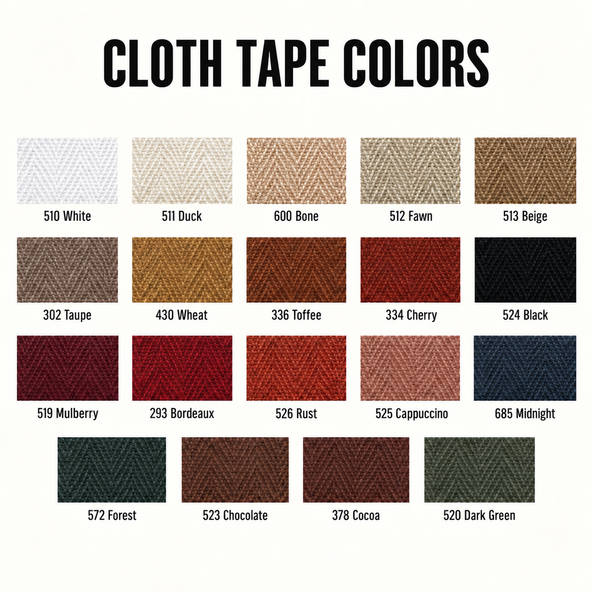 Cloth tape colors