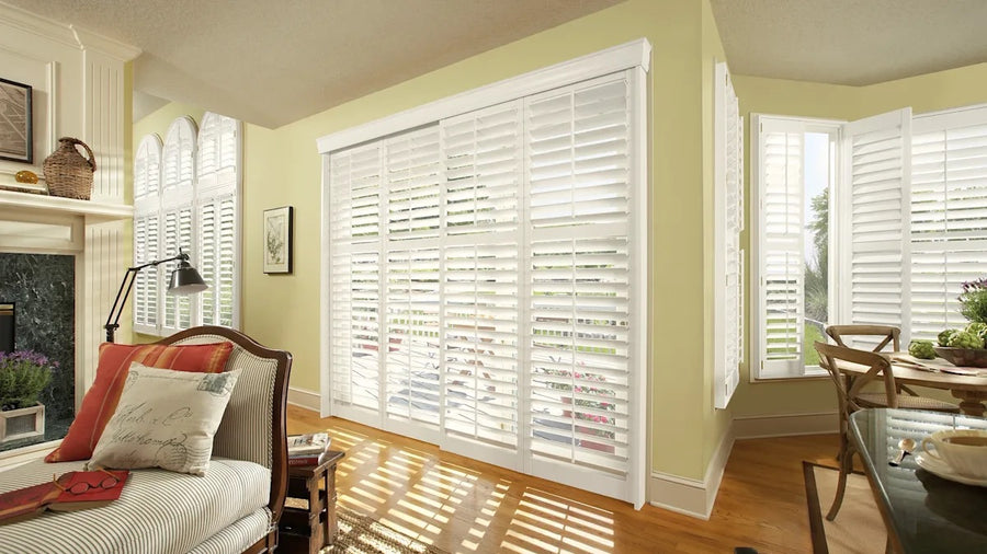 Polyresin Sliding Glass Door Plantation Shutter