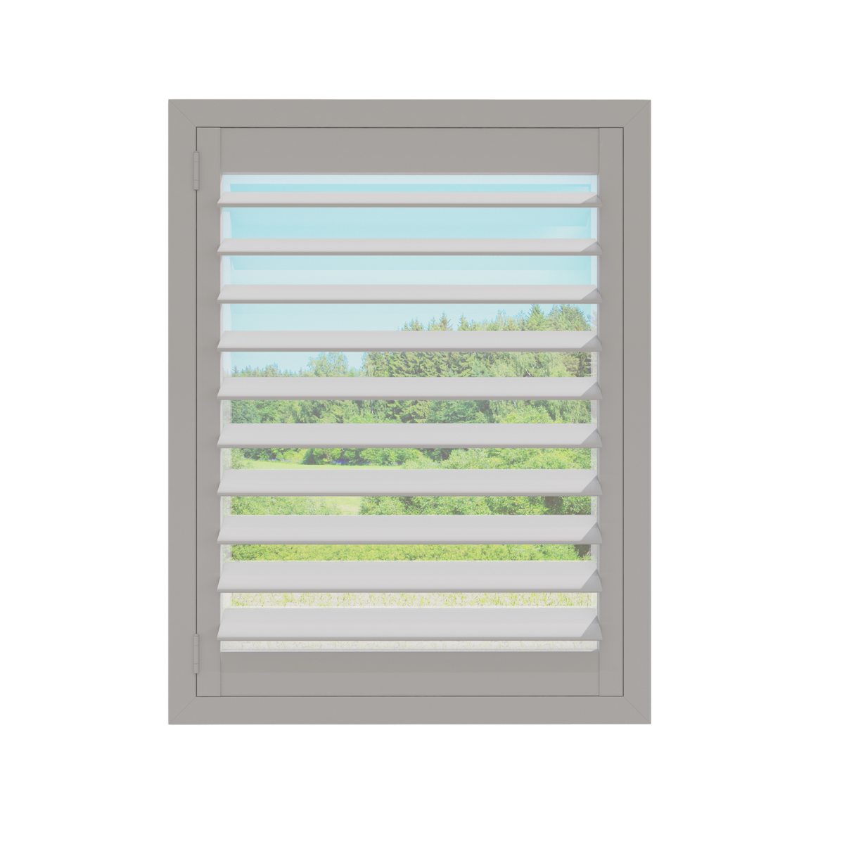 Pebblestone Gray plantation shutter panel