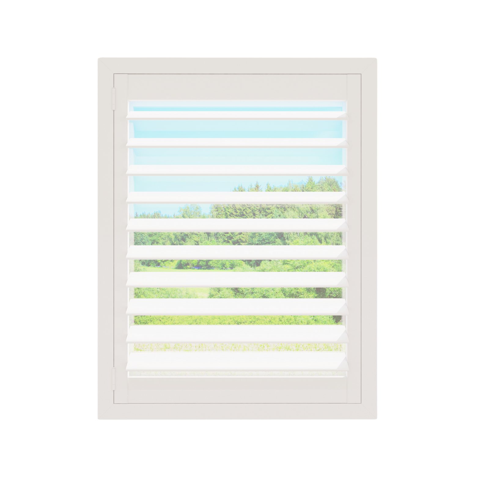 Off-white polyresin plantation shutter panel